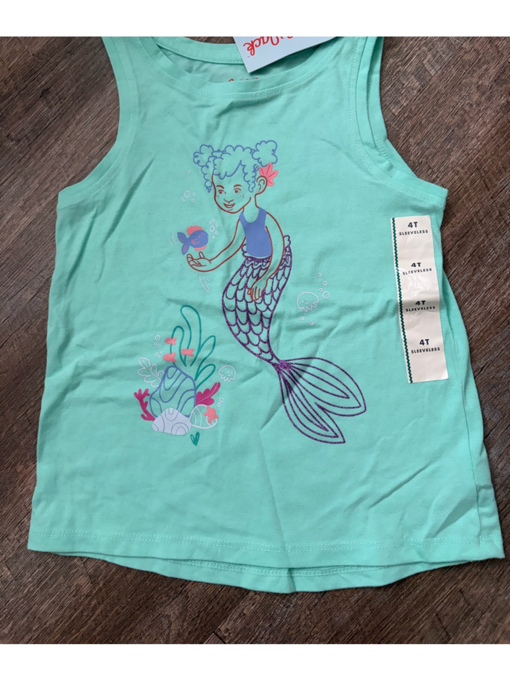 Girls' Mint Mermaid Graphic Tank Top